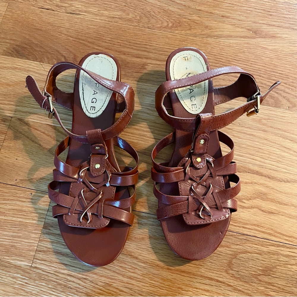 Rampage Brown Strappy Sandals